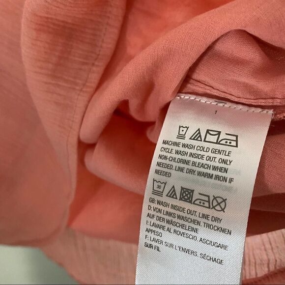 Du Jour pink wide sleeve cotton blouse size xs - Picture 7 of 9